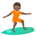 🏄🏾 person surfing: medium-dark skin tone display on JoyPixels